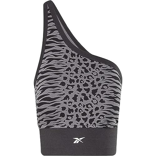Reebok Damski biustonosz sportowy, czarny/czysty szary 6, L