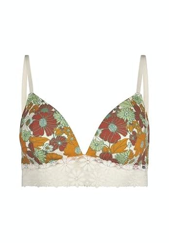 Skiny Damski bawełniany biustonosz z koronką, Garden Flowers, regularny, Kwiaty ogrodowe, 70A