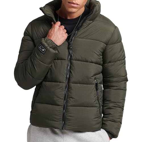 Superdry Kurtka Wyściełana Bluza męska, Football Grid Khaki, XS