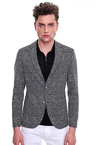 Bonamaison Męska marynarka biznesowa TRMRVN100384, czarna, 48