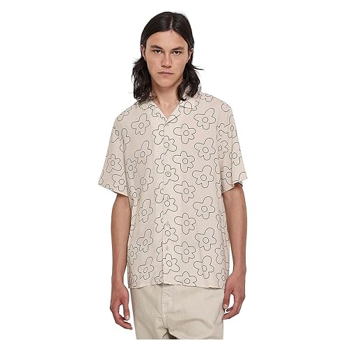 Urban Classics Men Viscose AOP Resort Shirt, koszula męska, dostępna w wielu różnych kolorach, rozmiary XS-5XL, Kwiat trawy miękkiej, 4XL