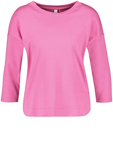 Gerry Weber Damska bluzka z mieszanką materiałów, koszulka z długim rękawem, koszulka z długim rękawem, jednokolorowa, Soft Pink, 34