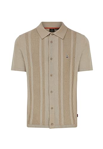 Merc of London Elsted Męska koszulka polo z dzianiny w kolorze beżowym, X-Large, beżowy, XL