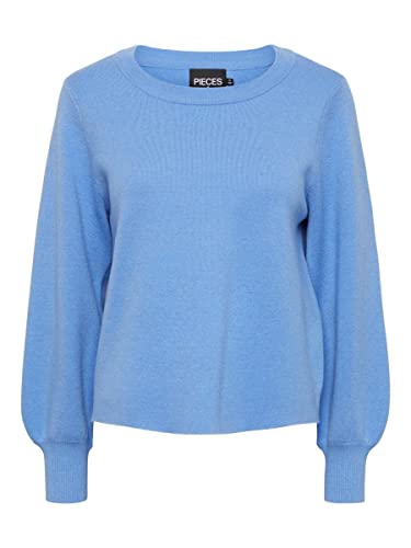 PIECES Damski sweter PCJENNA LS O-Neck Knit NOOS BC, Granada Sky, L
