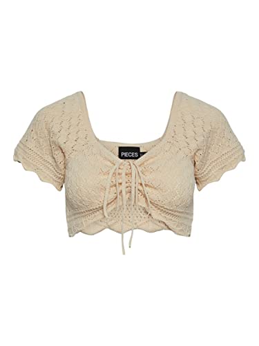 PIECES Damski top z dzianiny PCBLUMA, White Smoke, XS