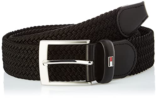 Tommy Hilfiger Męski nowy pasek ADAN 3,5 cm, czarny, 90, Czarny