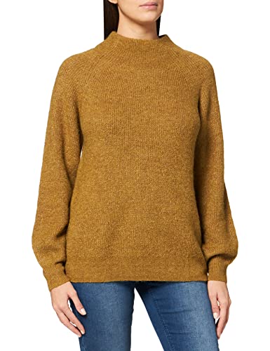 TOM TAILOR Damski Sweter ze stójką 1028972, 28143 - Khaki Olive Melange, XL
