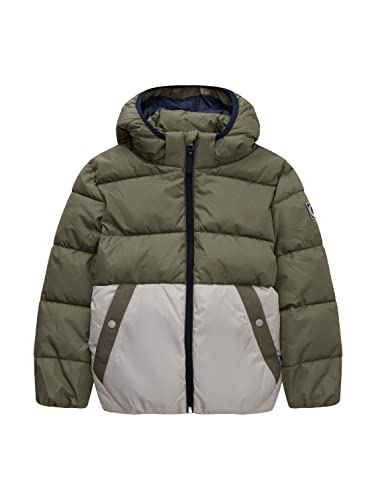 TOM TAILOR Chłopcy Dziecięca kurtka zimowa z kapturem 1033345, 11754 - Light Dove Grey, 92-98