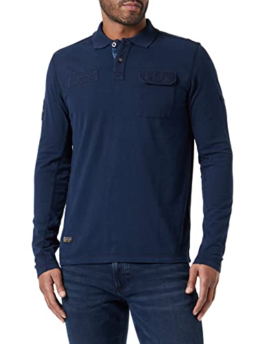 camel active Męska koszula polo 409860/8P18, niebieski (Night Blue), S