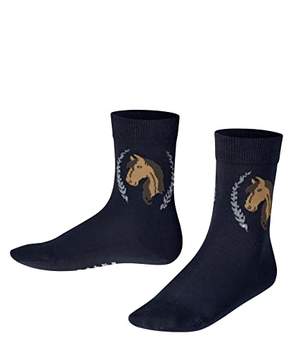 FALKE Uniseks - dzieci Skarpety Horse K SO Zrównoważona Bawełna z wzorem 1 Para, Niebieski (Marine 6120), 23-26 (2-3 lata)