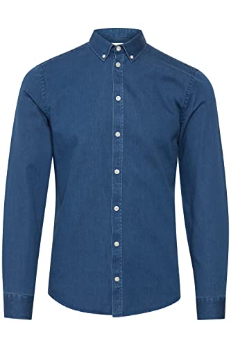 CASUAL FRIDAY Męska koszula Anton Bd Ls Denim Chambray z kołnierzem button-down, 200436/Denim Mid Blue, 3XL