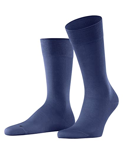 FALKE Mężczyźni Skarpety Sensitive Malaga M SO Trwała Organiczna Bawełna bezuciskowe 1 Para, Niebieski (Sapphire 6055), 43-46
