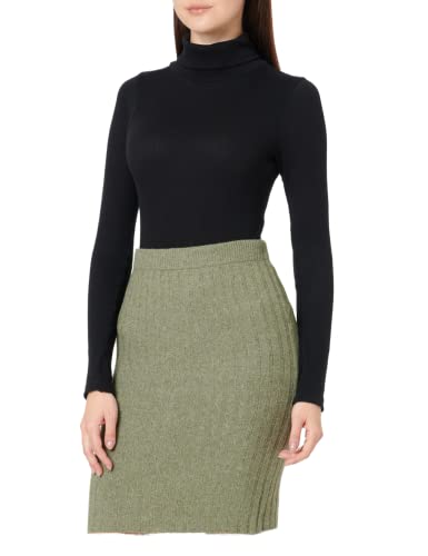 PIECES Damska spódnica PCCAVA Rib HW Knit NOOS BC Rock, Deep Lichen Green, XS
