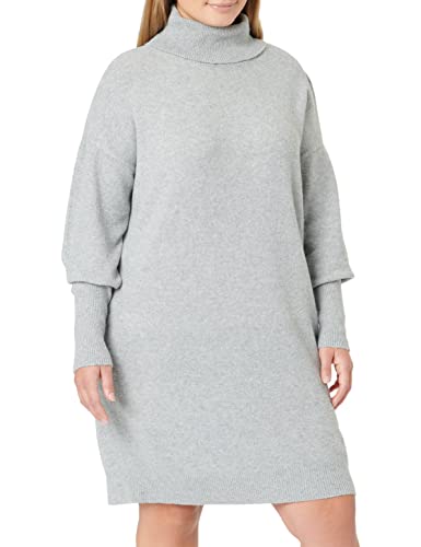 Vero Moda Curve Damska sukienka Vmbrilliant Ls z dekoltem w kształcie litery Ga Curve, jasnoszary melanżowy, S Duże rozmiary