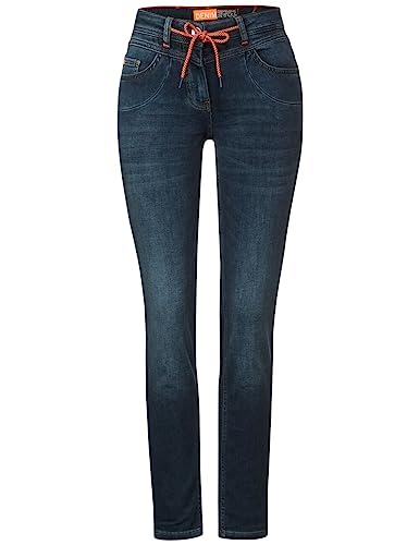 Cecil Damskie spodnie jeansowe B375770 Spodnie do biegania, niebieskie/czarne Used wash, W25/L30, Blue/Black Used Wash, 25W / 30L