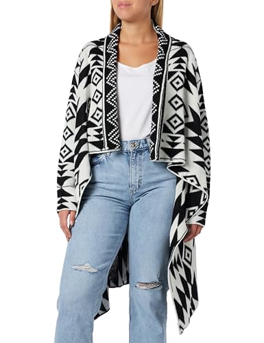 ZITHA Damski sweter z dzianiny 19025435-ZI01, czarno-biały, M/L, czarny biały, M-L