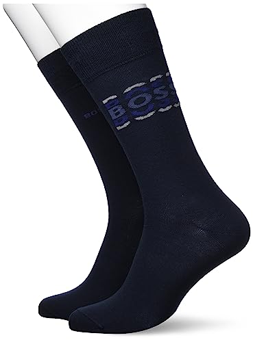 BOSS Męskie skarpety 2P RS Logo CC Regular Socks, ciemnoniebieskie, 40-46, ciemnoniebieski, 46 EU