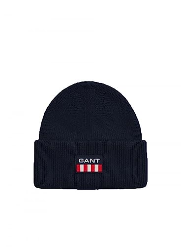 GANT Męska czapka beanie Retro Shield Beanie, niebieski (Evening Blue), rozmiar uniwersalny