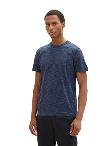 TOM TAILOR Koszulka męska 1036417, 32033-Blue Streaky Melange, XXL, 32033 – niebieski melanż, XXL