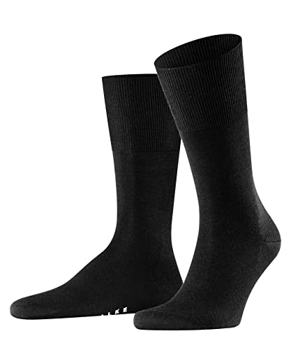 FALKE Mężczyźni Skarpety Airport M SO Wełna Merynosa Bawełna jednokolorowe 1 Para, Czarny (Black 3000), 45-46