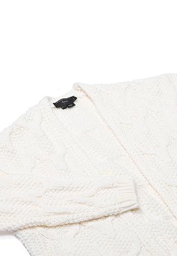 faina Damski sweter z długim rękawem średniej długości wełniany biały rozmiar XS/S, biały (wollweiss), XS