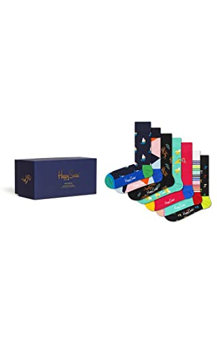 Happy Socks Męskie 7-pak 7 dni skarpety zestaw upominkowy, Multi, 41-46