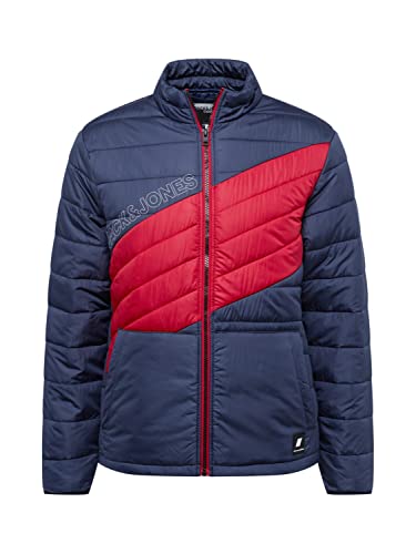 Jack&JONES męska kurtka pikowana JCOCLEAR Puffer, granatowa/chili Pepper, XXL
