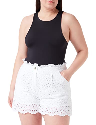 Pinko Damskie szorty przeciwsłoneczne bawełna haft Sa spodnie, Z04_White Brill, UK 14, Z04_biały Brill, 40
