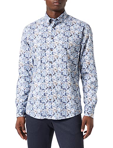 bugatti Męska koszula 9350-28503 z kołnierzem Button-Down, jasnoniebieska, standardowa