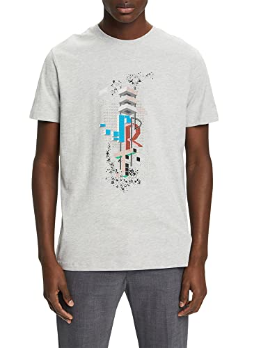 ESPRIT Koszulka męska 023EE2K325, 044/LIGHT Grey 5, S, 044/jasnoszary 5, S