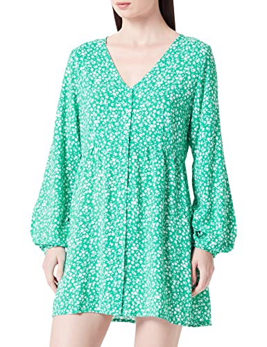 ONLY Women's Onlnova Life L/S THEA Button Dress AOP sukienka, Fern Green, M, zielony (Fern Green), M