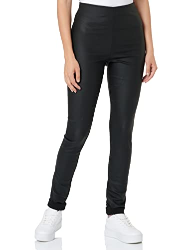 Vila Damskie legginsy Vicommit New Coated Rwsk Noos, Czarny, L