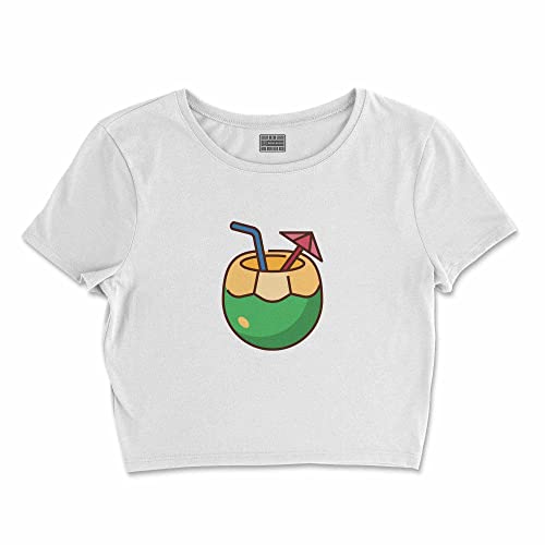 Bona Basics, Damski T-shirt basic, z nadrukiem cyfrowym, 100 bawełny, biały, swobodny, damski top, rozmiar: L, biały, L Krótki