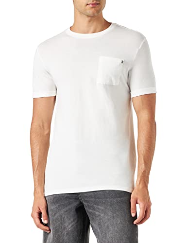 Koton Męski T-shirt Basic Pocket Detailed Crew Neck Short Sleeve, biały (000), M