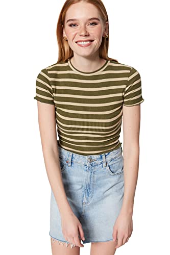 Trendyol Bluzka - Khaki - Wąski, Khaki, L, Khaki, L