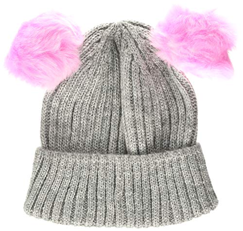 Hatley Czapka zimowa dla dziewczynek, Szare (Pom Pom Ears 020), M