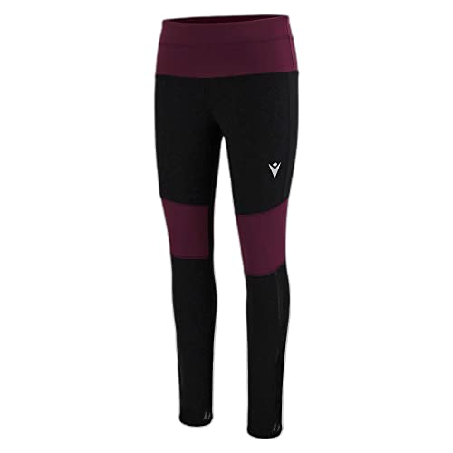 Macron Damskie legginsy Athleisure Fcc Chur Stretch BLK/PRP damskie, czarne, XS, Czarny, XS