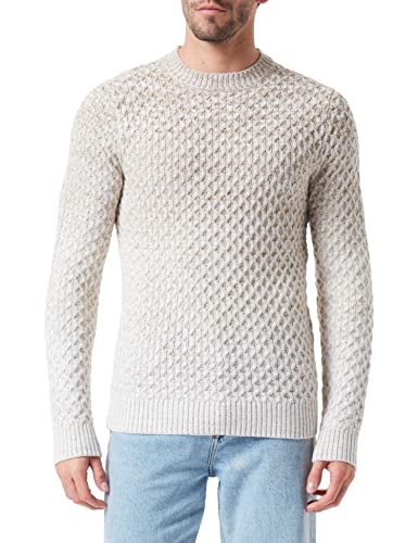 Jack&JONES Men's JPRBLASTEEN Gradient Knit Crew Neck sweter męski, beżowy, XXL
