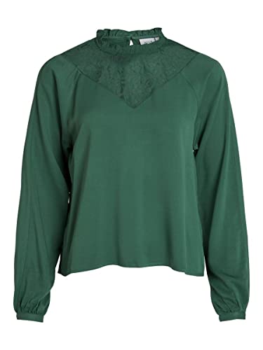 Vila Damska bluzka Visuvita L/S Lace top/SU-NOOS, Pineeedle, 38, Pineneedle, 38