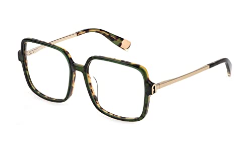 Furla VFU632 Okulary, Top Green+Havana, 55 dla kobiet, Top Green+Havana, 55