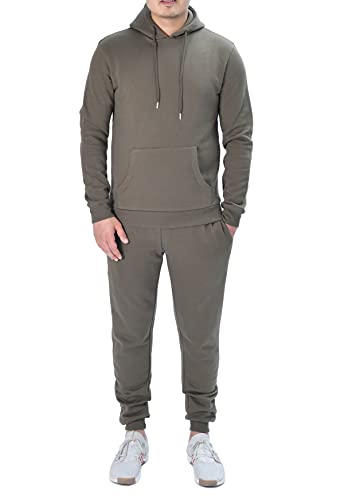 M17 Męski sweter z recyklingu bluza z kapturem na co dzień bluza z kapturem bluza bluza z kapturem sweter top klasyczna zwykła kurtka długi rękaw z kieszenią, Khaki Zielony, L
