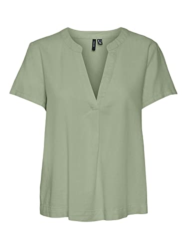 VERO MODA Vmmymilo Ss WVN Ga Top damski, Reseda, S