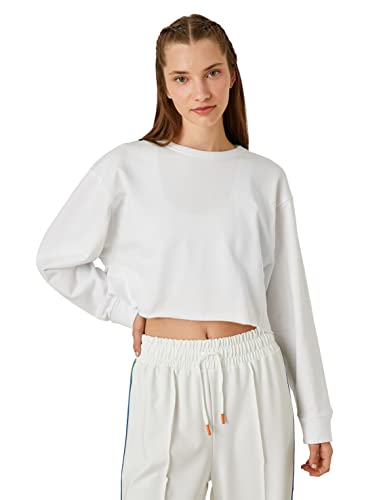 Koton Damska bluza Crop Sport, biały (000)