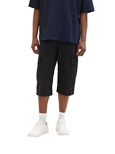TOM TAILOR Męskie Szorty bermudy 1035042, 31309 - Black Grey Pattern, 28