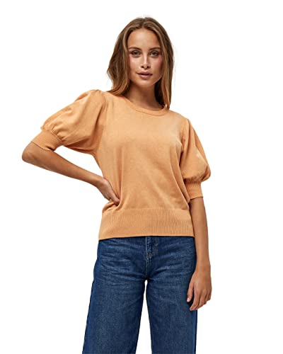 Minus Damska koszulka z dzianiny Liva, 6024 melanż morelowy, S