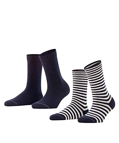 ESPRIT Skarpety damskie (2 sztuki), Niebieski (morski 6120), 35.5-38 EU