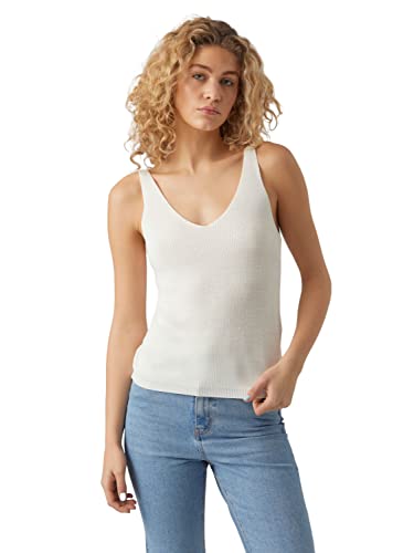VERO MODA Women's VMNEWLEX Sun SL GA NOOS Top, śnieżna biel, L, Snow White, L