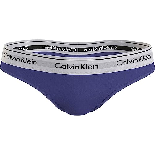 Calvin Klein - Idealnie dopasowane stringi - bielizna damska - beżowa - 72% poliamid, 28% elastan - logo Calvin Klein - niski stan - rozmiar XS, Błękit spektrum, M
