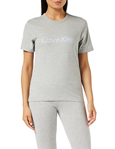 Calvin Klein S/S Crew Neck Top Piżama damska, Szary Heather_prepster Blue Logo, XS