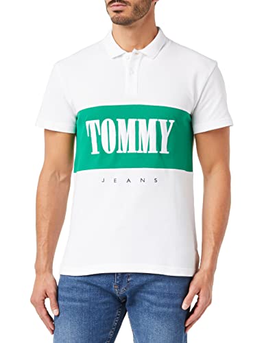 Tommy Hilfiger Męska koszulka polo TJM CLSC Serif Block S/S, biała, S, biały, S